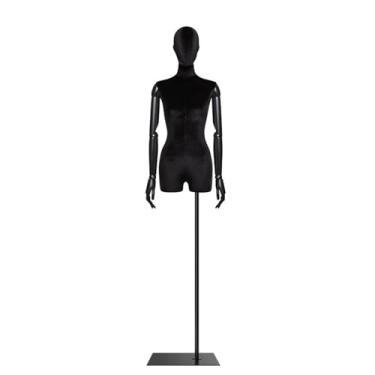 Imagem de Mannequin Manequins de veludo para varejo, torso destacável, altura ajustável e postura ajustável, manequim para exposição de roupas(Square)