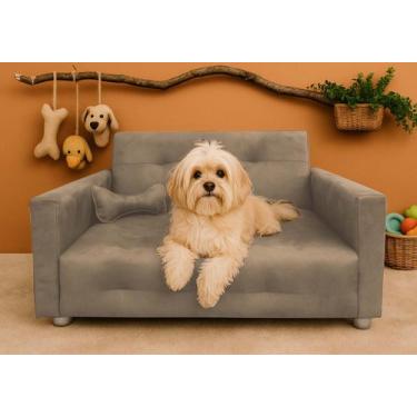 Imagem de Sofá Pet Cães E Gatos Porte Pequeno Médio Bob - Silverio Decor, Capucc