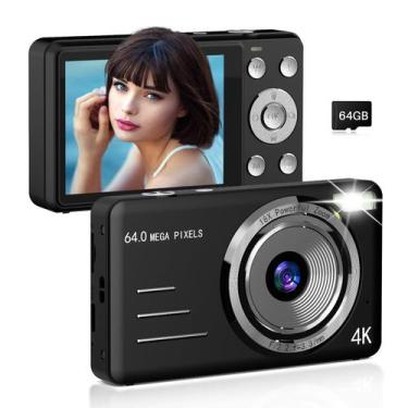 Imagem de Câmera digital Forc FHD 4K 64MP Point and Shoot Kids com 64GB