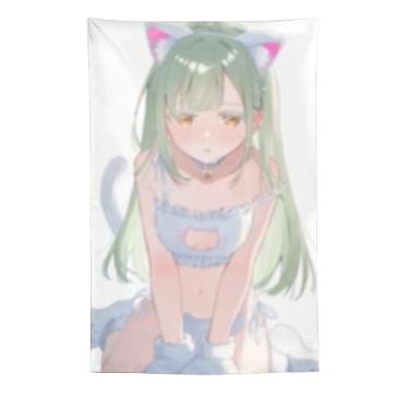 Imagem de LIEGBMEU Tapeçaria sexy de menina anime 152 x 228 cm arte de colcha de parede decoração de tapeçaria caprichosa AF163