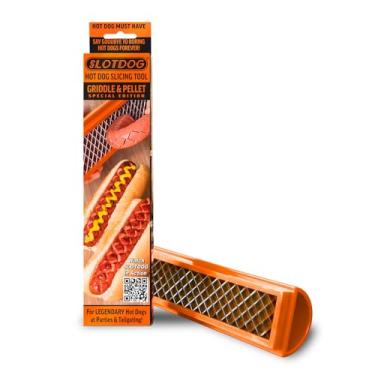 Imagem de SLOTDOG - Ferramenta de fatiar cachorro-quente - laranja - grelha e grelha de pellets edição especial para grelhas, churrasqueiras, defumador, fritadeira a ar, forno, churrasco, fogueira, cozinha