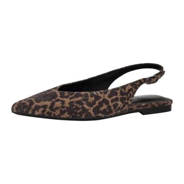 Imagem de Calvin Klein Sapatilha feminina Galiana Ballet, Leopardo natural escuro multi camurça 121, 38