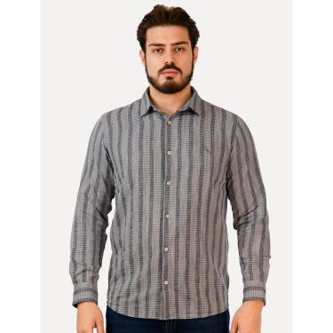Imagem de Camisa Reserva Masculina Listras Kame Melange Azul Marinho-Masculino