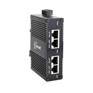 Imagem de Injetor PoE Industrial 2ch Gigabit 90W PoE++ Injetor IEEE 802.3bt POE Plus Adaptador Endurecido 2 Portas 48V POE Midspan Power Over Ethernet com 12-56V DC 24~48V AC Entrada DIN Montagem em trilho DIN