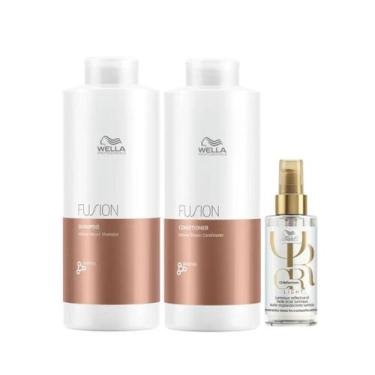 Imagem de Wella Fusion Sh 1000ml + Cond 1000ml + Oleo Light 100ml - Wella profis
