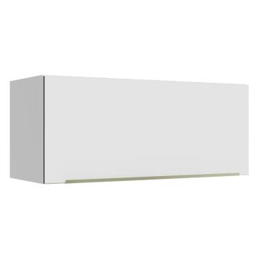 Imagem de Armário Aéreo Madesa Lux 80 cm 1 Porta Basculante - Branco/Branco Veludo