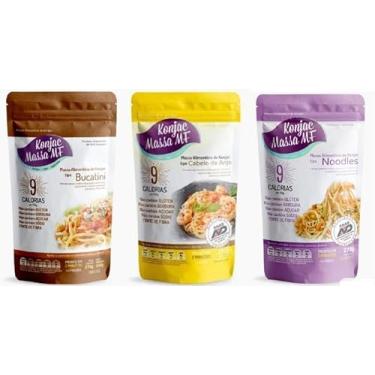 Imagem de Kit 03 Konjac Massas Tipo Bucatini,Cabelo de Anjo e Noodles de 270g