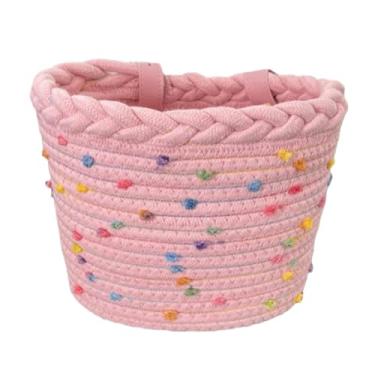 Imagem de Colaxi Cesta de bicicleta infantil, acessório multifuncional para transporte, cesta de triciclo, guidão para meninos e meninas, parques, camping, passeios de, Rosa