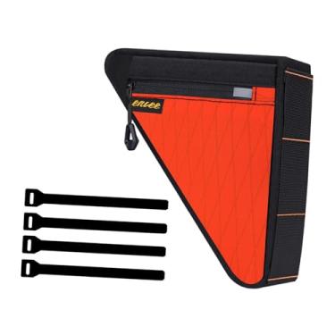Imagem de Fenteer Bolsa para quadro de bicicleta Bolsa triangular para bicicleta Acessórios de armazenamento práticos com alças para tubo superior de para ciclismo, Laranja