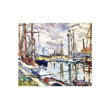 Imagem de Impressão em tela de paisagem, pintura famosa, imagem de arte de parede - pôster de canal e ponte para sala de estar decoração de banheiro 90 x 108 cm 35 x 42 pol sem moldura