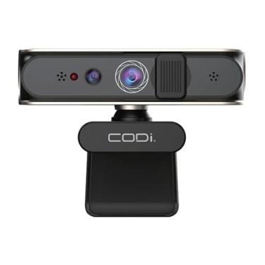 Imagem de CODi Webcam Allocco HD 1080P Windows Hello com reconhecimento facial infravermelho e microfone com cancelamento de ruído – foco automático, USB-A, suporte de tripé