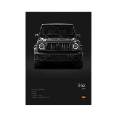 Imagem de Pôster De Carro Esportivo Luxuoso Preto E Branco, Arte Em Tela Para De