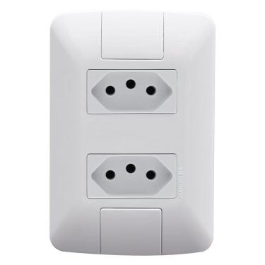 Imagem de Tomada Aria Tramontina Dupla 2P+T 10A com Placa Branco