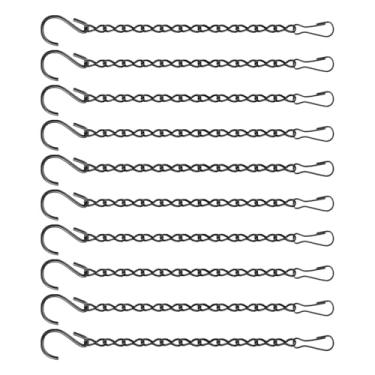 Imagem de FashionCha Pacote com 10 Correntes para Pendurar Lanternas de Jardim, Resistentes, 9,45 Polegadas de Comprimento, com Ganchos para Pendurar Cestas de Flores E Pl