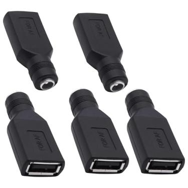 Imagem de YARCHONN Adaptador USB A para CC 5,5 mm x 2,1 mm DC 5521 fêmea para USB A fêmea conversor de energia conector carregador adaptador para laptop pequeno ventilador smartphone lâmpada de mesa LED - 5