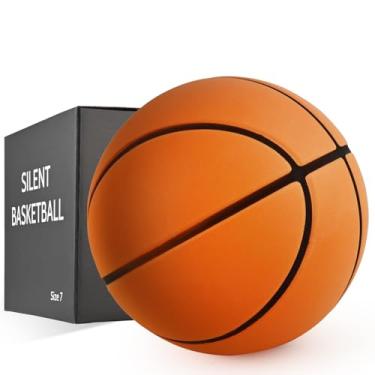 Imagem de MKOBAT Bola de basquete silenciosa, 75 cm, tamanho 7, bola de basquete silenciosa de espuma macia de alta densidade e baixo ruído para prática de drible silenciosa