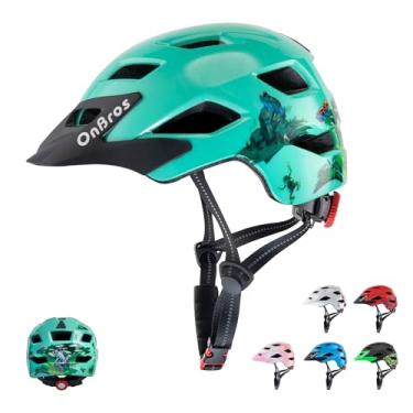Imagem de OnBros Capacete de bicicleta infantil – capacetes de bicicleta para meninos ou meninas de 5 a 14 anos com viseira, capacete de bicicleta infantil para skate, scooter de montanha, ciclismo de estrada