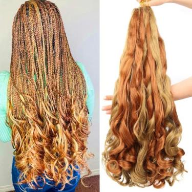 Imagem de Cabelo trançado Lianzi French Curly Blonde 55 cm, 8 pacotes