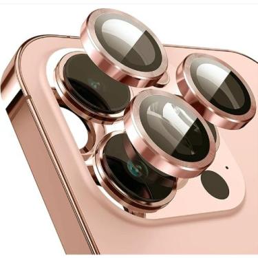 Imagem de Kit Película Lente Câmera Lisa Ou Brilho Diamante Compatível Com iphon