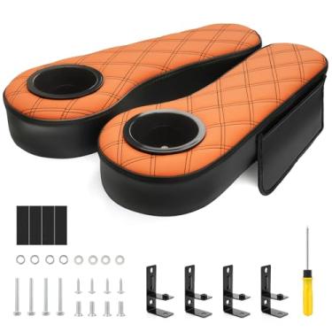 Imagem de Apoio de braço universal para carrinho de golfe com suporte - marrom