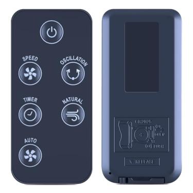 Imagem de RETROSUN Controle remoto de substituição para ventilador de torre Rowenta VU6770, controle de 3 velocidades, oscilação, preto