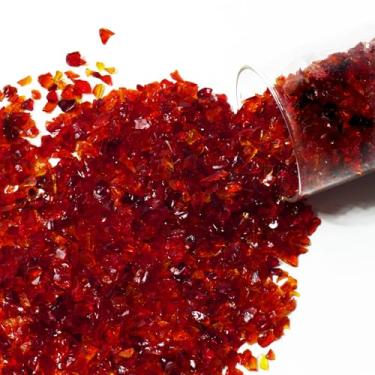 Imagem de Bairdish 500 g vermelho brilhante, pequeno vidro marinho triturado, decoração de vidro marinho, pedras de vidro irregulares para enchimentos de fonte de mesa, aquário, decorações de tanque de