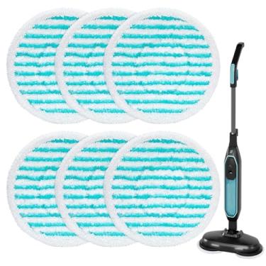 Imagem de iSingo Pacote com 6 almofadas de esfregão de substituição compatíveis com pursteam ScrubMaster limpador de esfregão a vapor, refis de cabeça de esfregão de microfibra laváveis e reutilizáveis