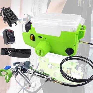 Imagem de Pulverizador De Tinta Sem Ar De Mochila Urj, Pulverizador De Tinta Sem Ar Portátil, Com Mangueira De 1,5 M, Velocidade De 6 Marchas Ajustável, Para Móveis Internos E Externos, 2batteries