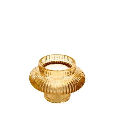 Imagem de Castiçal Decorativo Porta Vela Âmbar Vidro Sodo Cálcico 6Cm