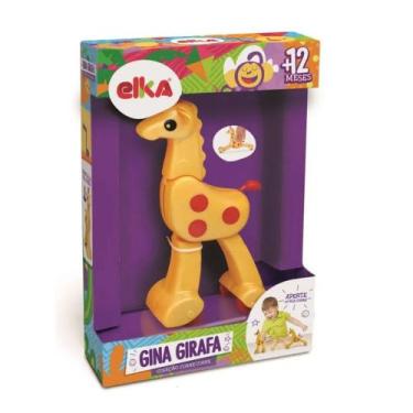 Imagem de Brinquedo Infantil Coleção Core Core Gina Girafa 22cm Amarela com Boli