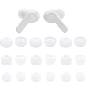Imagem de BLUEWALL Pontas de ouvido compatíveis com fones de ouvido JBL Vibe Beam, 9 pares de pontas de silicone de substituição, tamanhos P/M/G, compatíveis com JBL Vibe Beam, 9 pares, branco