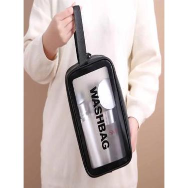 Imagem de Nécessaire WashBag Maquiagem Feminina Transparente Média À PROVA DÁGUA