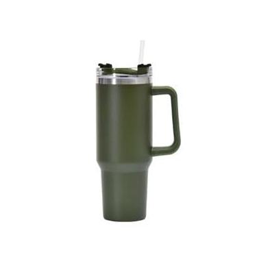 Imagem de Garrafa térmica em aço inoxidável Mantém as bebidas na temperatura ideal Ideal para o ginásio, trabalho, viagens e uso diário (Verde escuro)