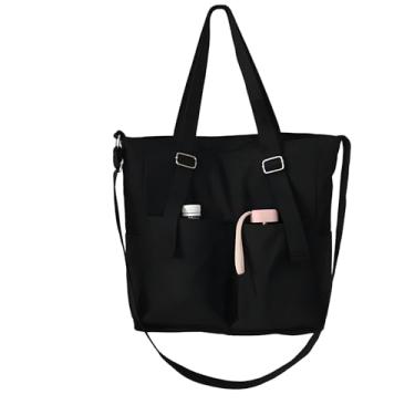 Imagem de CHENXIAOHONG Bolsa Feminina Grande Capacidade, Bolsa de Ombro Vintage, Bolsa de Trabalho, Leve, Casual, Estilo Retrô, Bolsa para Dia a Dia, Elegante e Versátil (Preto)