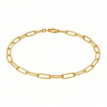 Imagem de Pulseira Elo Longo Feminina 18cm Folheada a Ouro 18k - Papillon Semi J