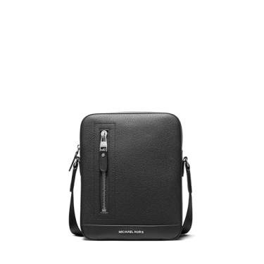 Imagem de Michael Kors Hudson Bolsa de voo vertical com zíper, ferragens de bronze leve/preta