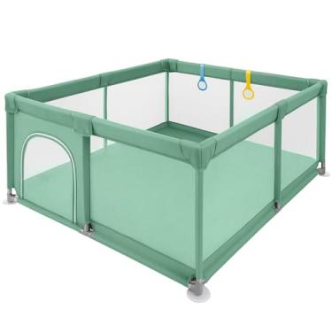 Imagem de PIPDIP Cercadinho Bebê Portátil, Grande, 180 x 150 x 66, Porta Única, Com Ventosas, Alç...