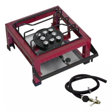 Imagem de Fogão Industrial 1 Boca De Mesa Alta Pressão Roa Kit Gás Completo