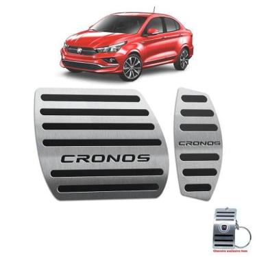 Imagem de Pedaleiras Fiat Cronos Automático Em Aço Inox Preto
