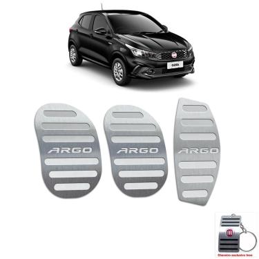 Imagem de Pedaleiras Fiat Argo Manual Em Aço Inox Prata