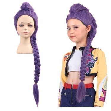 Imagem de Peruca de cosplay ColorGround Long Purple Brand para festa de Hallowee