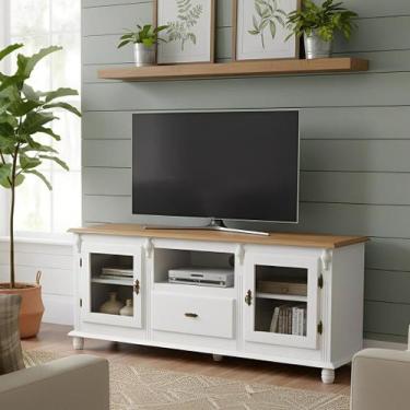 Imagem de Rack Colonial Farmhouse de Madeira Para Tv Até 50 Polegadas com Pés To