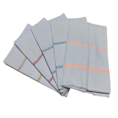 Imagem de Pano De Prato Lomaer Sacaria 45x 71cm c/ Barra p/ Bordar 06 Unidades