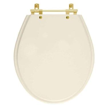 Imagem de Tampa de Vaso Laqueado Ravena Amendoa para bacia Deca com Ferragem Dou