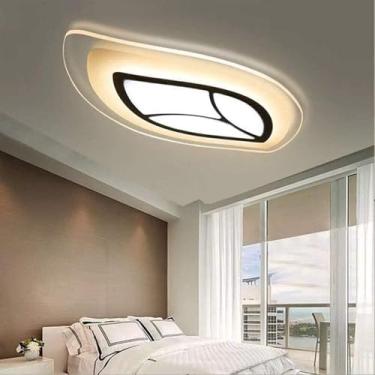 Imagem de Luminária de teto moderna em formato de folha de broto para quarto, sala de estar e varanda, elegante e simples com um toque de estilo