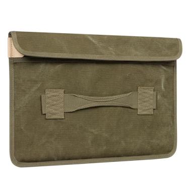 Imagem de cpnvwa Capa para laptop de 14 polegadas compatível com MacBook Pro 14 M4 M3 M2 M1 Pro/Max, capa protetora estilo retrô militar para 13-14 polegadas, verde exército