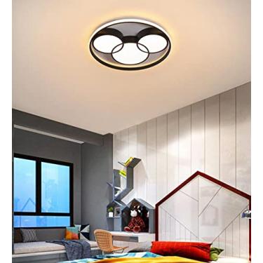 Imagem de Luminária de teto LED moderna com controle remoto, luminária de teto regulável para quarto de criança, lustre de teto para quarto de menino e menina, luz criativa para quarto de bebê, desenh