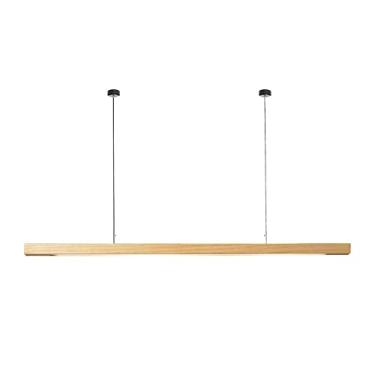 Imagem de Lustre moderno de arte em madeira, luminária pendente para ilha de cozinha, luminária de mesa de jantar linear minimalista para sala de estar e bar de café da manhã