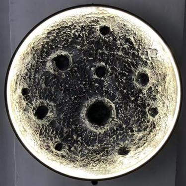 Imagem de Luminária de parede grande em formato de lua para quarto, luminária de parede LED regulável, contemporânea, para corredor, luminária de parede decorativa, luminária de parede infantil, para