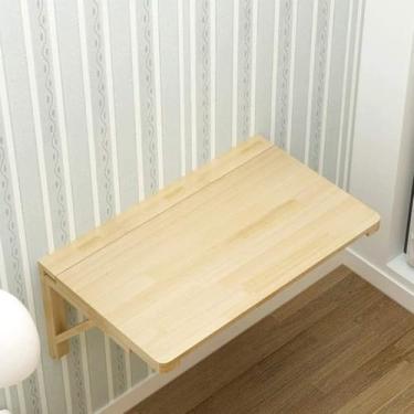 Imagem de Mesa de parede, mesa dobrável flutuante montada na parede, mesa de jantar de folhas caídas pequena mesa de madeira, mesa dobrável de parede para escritório, casa, cozinha, imagem - 60 x 45 cm